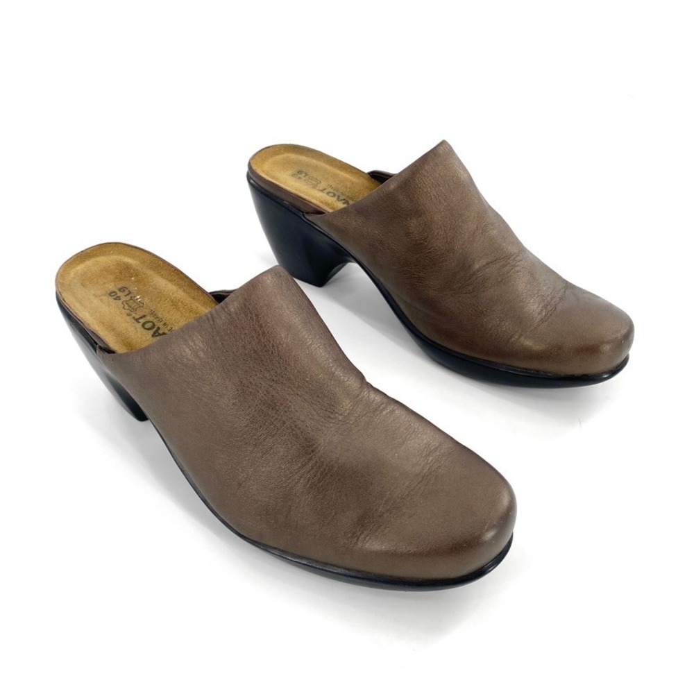 NAOT Dream Womens Leather Clog Mule Bronze Metallic‎ Heel Sz 40/9 Comfort Casual